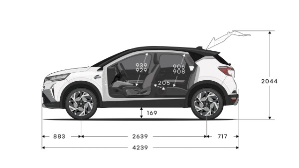 Height dimensions - Renault Captur full hybrid E-Tech