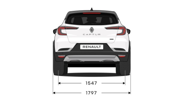 Rear end dimensions - Renault Captur full hybrid E-Tech