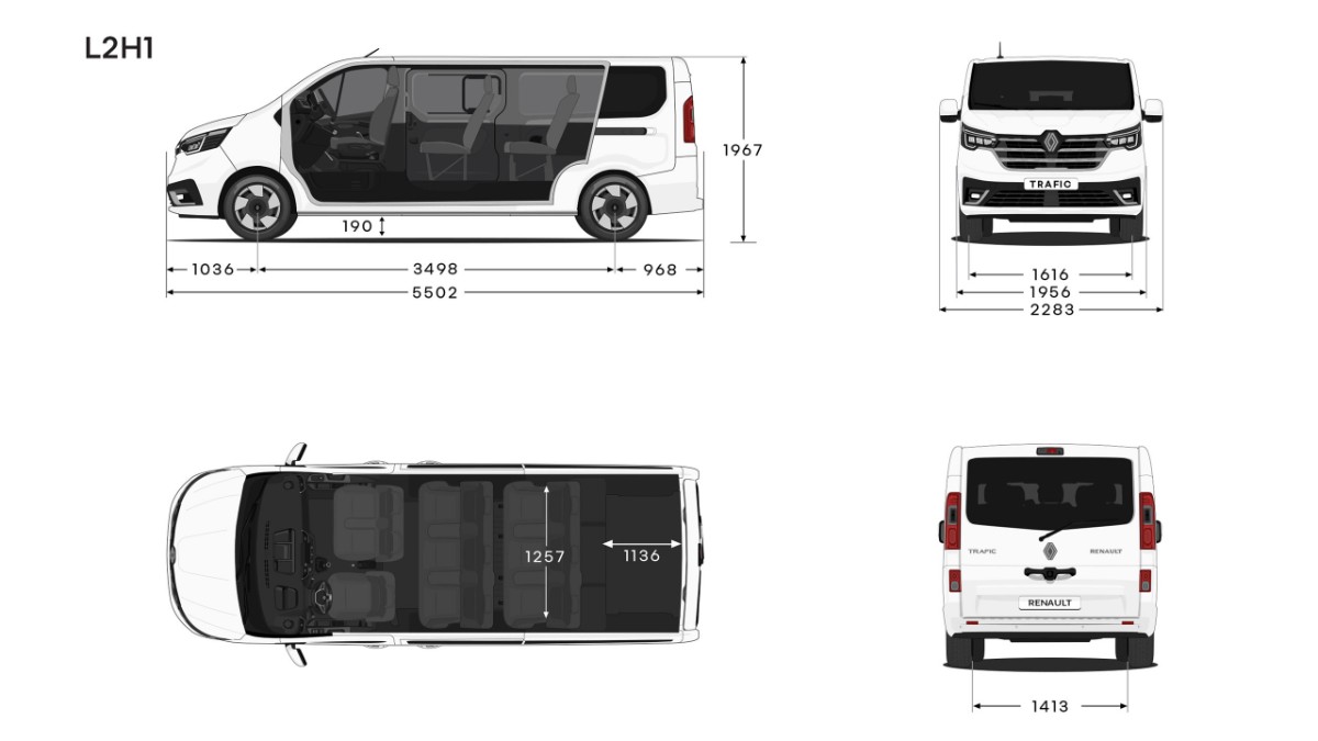 Renault Trafic Passenger - dimensions L2