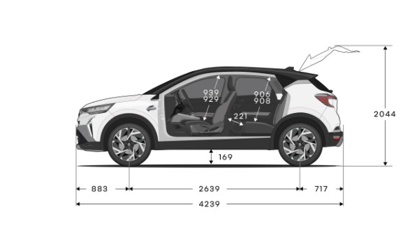 Height dimensions - Renault Captur full hybrid E-Tech