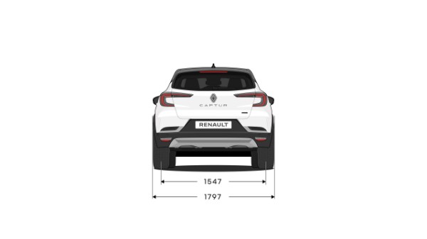 Rear end dimensions - Renault Captur full hybrid E-Tech