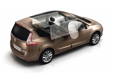 
														

														9. keleivių saugos priemonės
														

														Programuojamą saugos sistemą sudaro
														oro pagalvių rinkinys ir šoninių smūgių
														jutikliai. naujoviška RENAULT technologija
														Fix4sure esant smūgiui iš priekio neleidžia
														automobilio keleiviams nuslysti žemyn ir
														veiksmingai užtikrina visų keleivių saugumą.
													